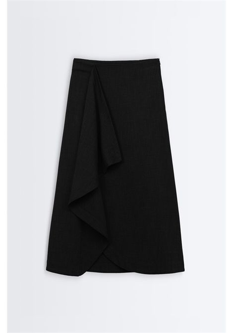 Vanessa Bruno Hemera Midi Wrap Skirt in Crêpe Black Women's Vanessa Bruno |  | 6HVA58-V07803999